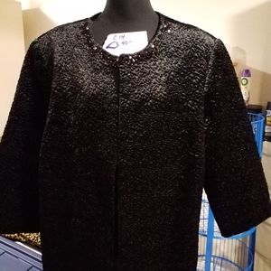 Black Beaded Collar Jacket